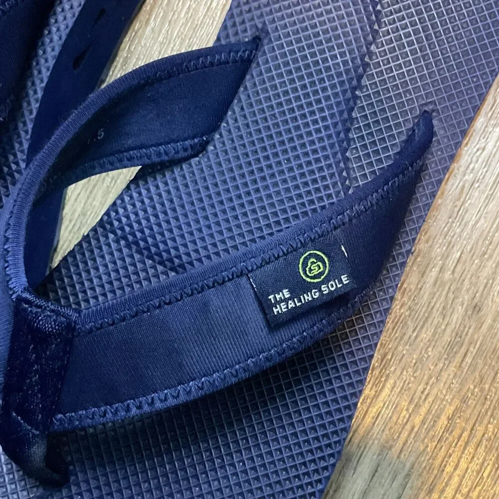 The Healing Sole Original‎ 2.0 Flip Flop Women's Size 9 Mens 7.5 Navy